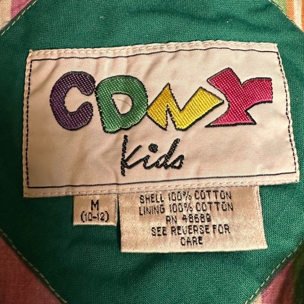 Vintage CDNY Kids Light Chore Coat Jacket Medium 10/12 Cotton Removable Hood - Picture 5 of 6